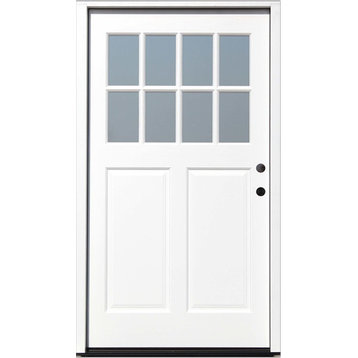 42"x80" Cottage Prefinished White Prehung Exterior Front Door, Left Hand