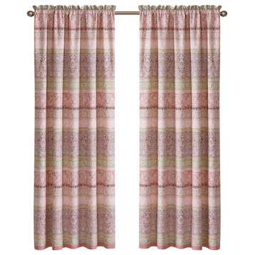 Marchesa 2 Piece Curtain Set, Multi-Pink, 60"x84"