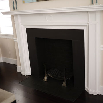 Fireplace refaced with Dekton matte black