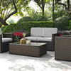 Palm Harbor 4-Piece Outdoor Wicker Seating Set With Gray Cushions