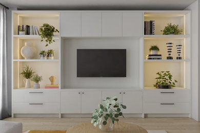 Family room - contemporary family room idea in Toronto