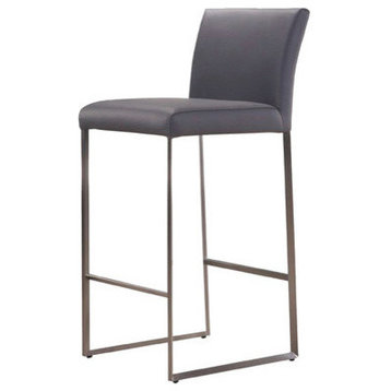 Mobital Tate Faux Leather 29" Bar Stool, Gray