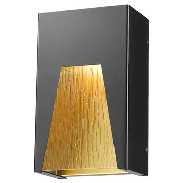 Z-Lite Millenial 1-Light Outdr Wall-Light, 10", Black Gold, Chisel