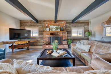 Example of an arts and crafts family room design in Other