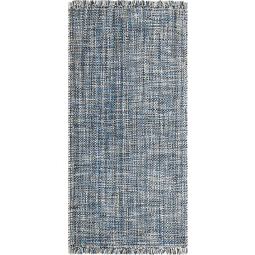 Morris Hand-Woven Indoor/Outdoor Rug, Blue, 2'6 X 5'