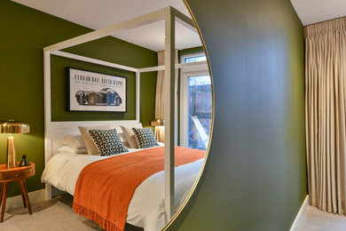 Design ideas for a contemporary bedroom in London.