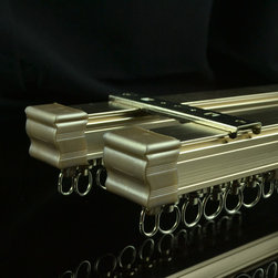 CHR7922 Rose Gold Ceiling Mounted Double Curtain Tracks and Rails - Window Treatment Accessories
