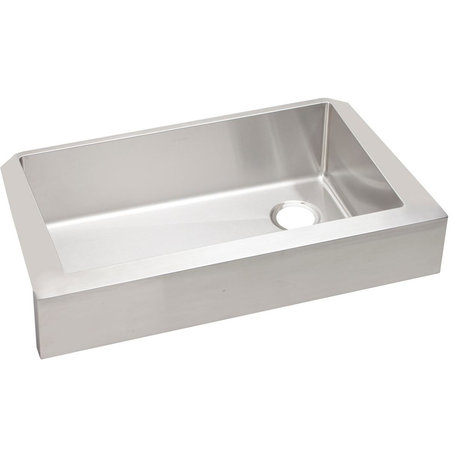 Elkay Crosstown Stainless Steel Single Bowl Farmhouse Sink, Polished Satin