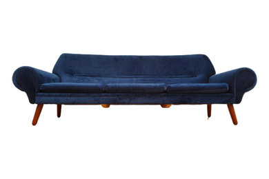 Kurt Østervig sofa, model 14, total renoveret, velour, 50erne