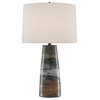 Zadoc 1-Light Table Lamp in Terracotta with Natural with Cloud/Black