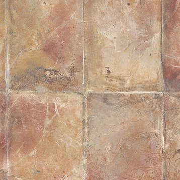 Faux Tuscan Tile Wallpaper, Red and Ochre, 1 Bolt