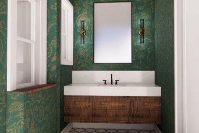 Example of a powder room design in Toronto