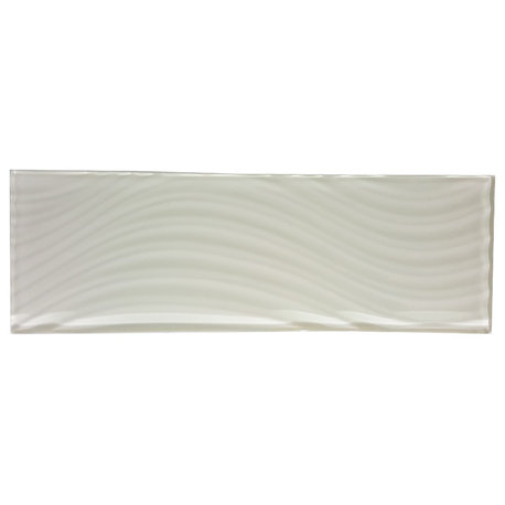 Pacific 4 in x 12 in Textured Glass Subway Tile in Rocky