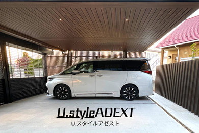 他の地域にある和モダンなおしゃれなガレージの写真