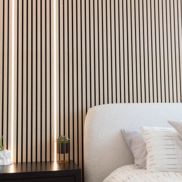 Acoustic Slat Panel Bedroom Accent Wall