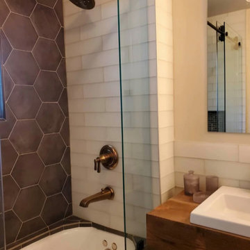 Transitional - Whimsical bathroom remodel
