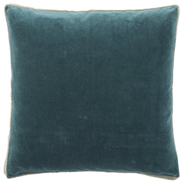 Jaipur Living Bryn Solid Throw Pillow, Teal, Down Fill