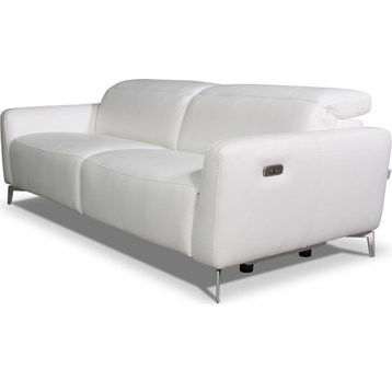 Modena Motion Sofa - White, Full Grain Italian Leather