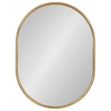 Caskill Capsule Framed Wall Mirror, Gold, 18x24
