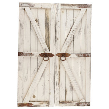 Canyon Hills Farmhouse Wall Decor Doors-Pair, White