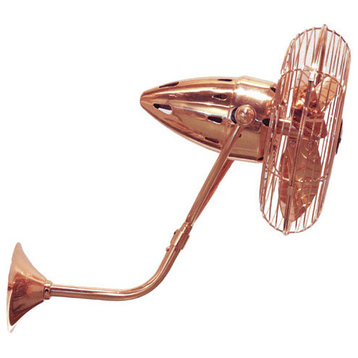 Matthews Fan, Bruna Parede Wall Fan, Polished Copper