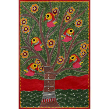 Novica Tree of Life II Madhubani Painting