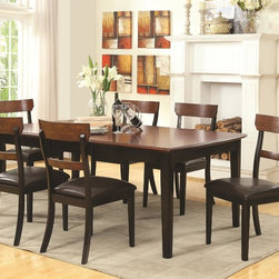 Coaster McKay 7-Piece Rectangular Two-Tone Brown BlackDining Set - Dining Sets