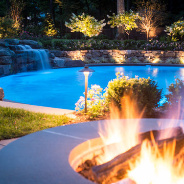 Custom Swimming Pool and Fire pit Design NJ