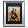 Joarez 'Golden Horse' Framed Art, Silver Frame, 11"x14", Black Matte