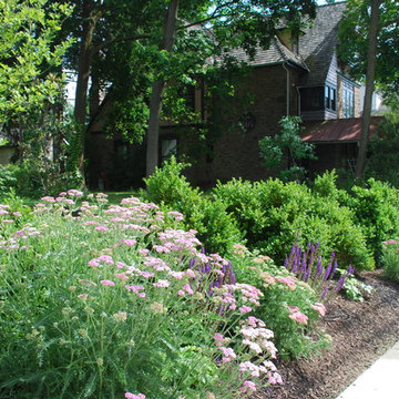 Garden bed along sidewalk