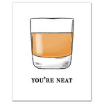 DDCG - You're Neat Bourbon Canvas Wall Art, 16"x20" - Add a little humor to your walls with the You're Neat Bourbon Canvas Wall Art. This premium gallery wrapped canvas features an illustration of a neat cocktail with the clever phrase "You're Neat" on a minimalist white background. The wall art is printed on professional grade tightly woven canvas with a durable construction, finished backing, and is built ready to hang. The result is a funny piece of wall art that is perfect for your bar, kitchen, gallery wall or above your bar cart. This piece makes a great gift for any bourbon, whisky or scotch drinker.