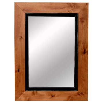 Over Mantel Two Tone Wood Mirror, 20"x24"