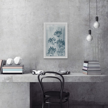 "Midnight Blue Blooms" Framed Painting Print