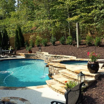 Stone Stacked Free Form Pool