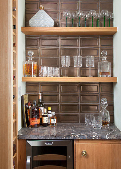 Transitional Home Bar by Ryann Ford Photography