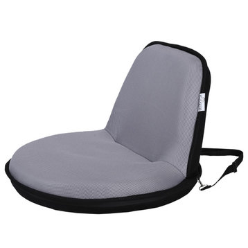 Quickchair Indoor/Outdoor Portable Foldable Mesh Floor Chair, Light Grey/Black