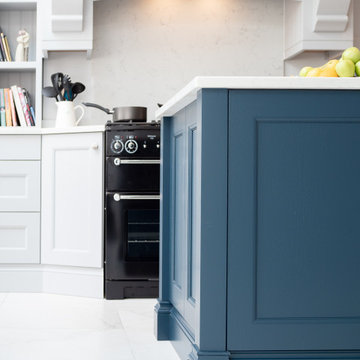 Shaker Kitchen with Stone Blue Island