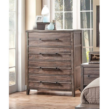 American Woodcrafters Aurora 4-Drawer Weathered Gray Wood Chest