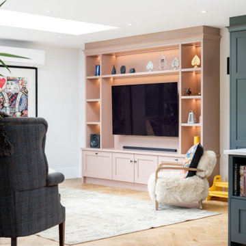 Charming Pink Lay-On Shaker Media Room