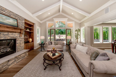 Family room - craftsman family room idea in Seattle