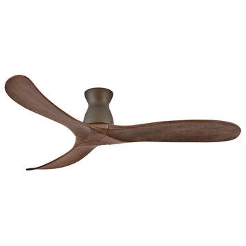 Hinkley Swell 60" Indoor/Outdoor Flush Mount Ceiling Fan, Metallic Matte Bronze