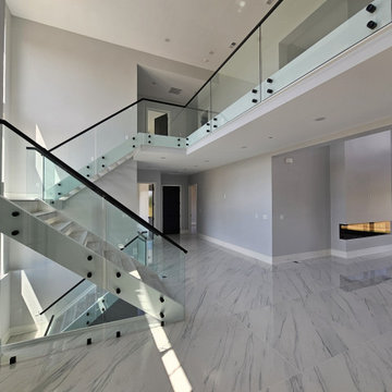Project #125 | Modern Open-Riser Staircase with Glass Balustrade