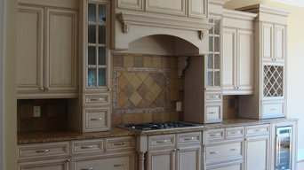 Kitchen cabinet painted and glazed