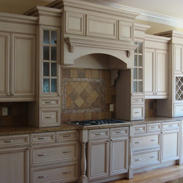 Kitchen cabinet painted and glazed