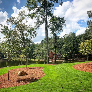 Pondless Water Feature/Flagstone Patio and Fire Pit/Mossrock Seating Wall