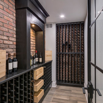 Golf Simulator Basement with Wine Cellar