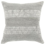 Kosas Home - Scarlet 100% Cotton 20" Throw Pillow, Gray - Richly textured with stonewashed softness and embroidered detailing, this pillow infuses any setting with a dimensional look and plush feel. The silvery-gray hue offers a crisp look that complements any color scheme.