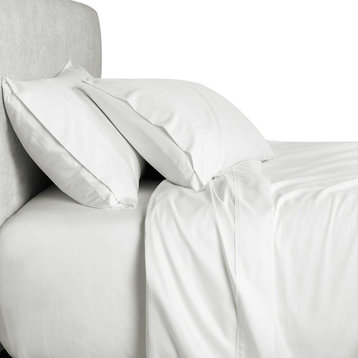 Bamboo 1500 Thread Count Solid Bed Duvet Cover Set, King, White