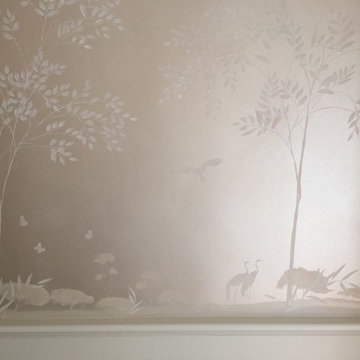 Tree Mural: White on White