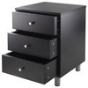 Winsome Wood Daniel Accent Table With 3 Drawers, Black Finish